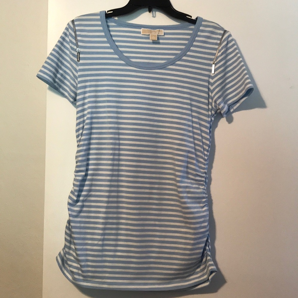 Michael Kors Ruched Shirt with Zipper Detail